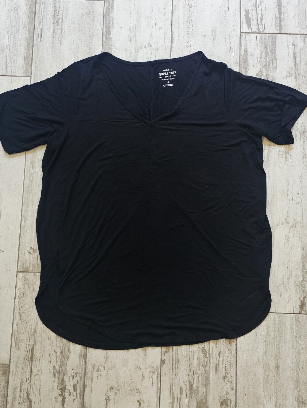 Torrid Black V-Neck Super Soft Short Sleeve Tee Tunic 4X